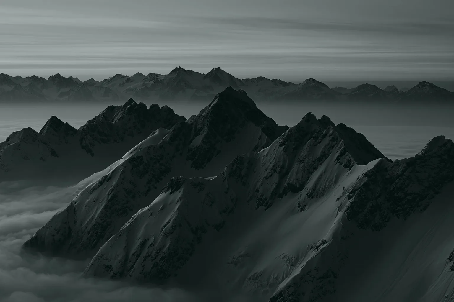 A mountain range above the cloud, the Snowbridge Markets hero